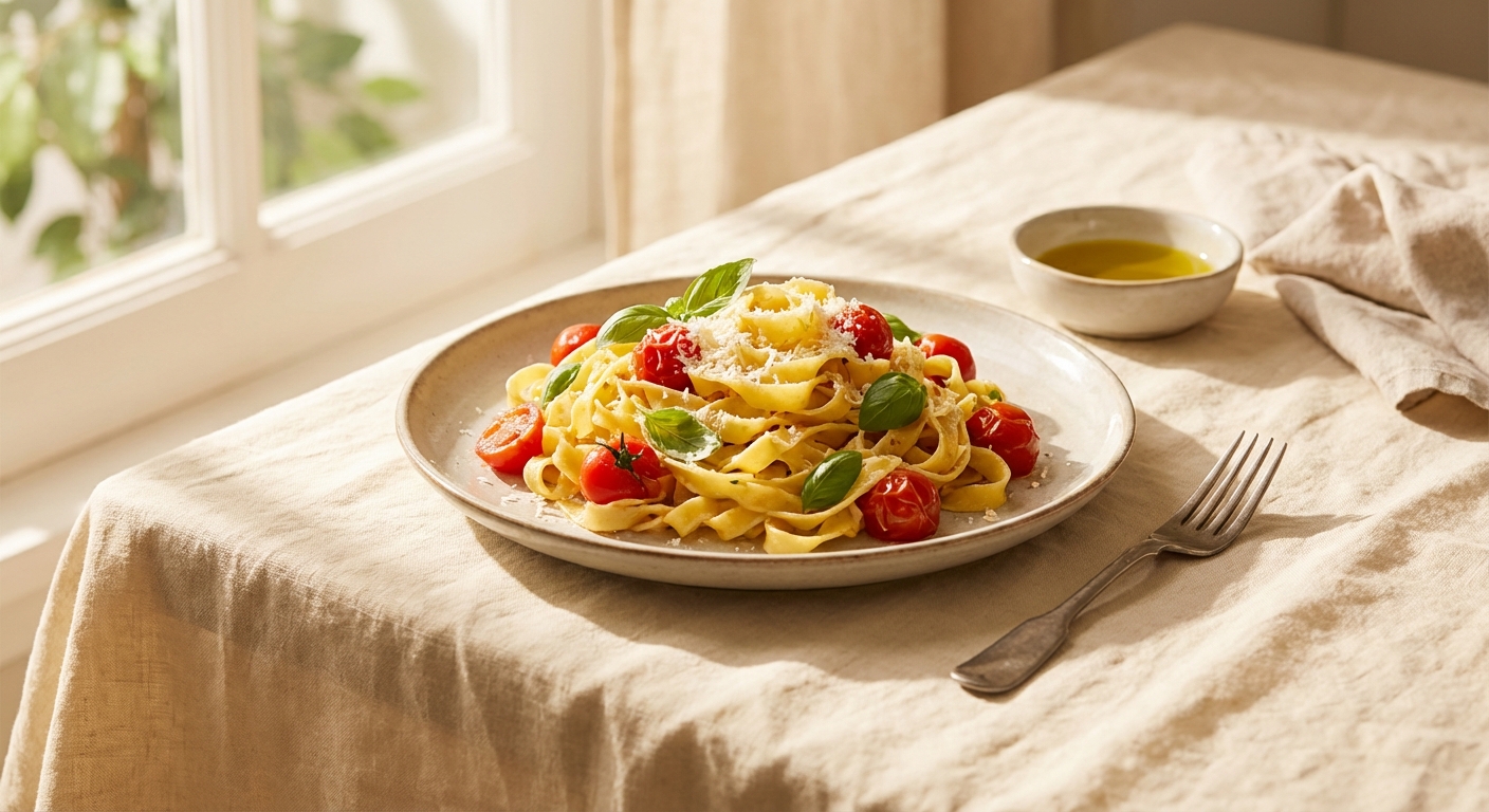 자연광을 활용한 부드러운 음식 사진 예시