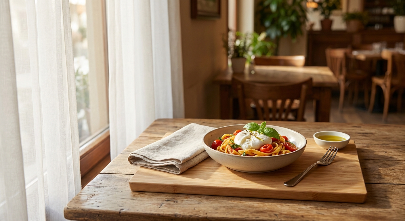 일관된 배경과 조명으로 통일감을 준 메뉴 사진 예시